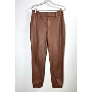 Bar III Tan Vegan Leather Jogger Pants Modern Glam Quiet Luxury Neutral Tones 4
